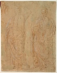 Two Standing Draped Male Figures