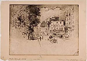 Tyburn, The Motor Car by Joseph Pennell