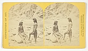 Types of Mojave Indians. This tribe inhabits the region of the lower Colorado, or western Arizona.Physically, they are the finest specimens in all the West, many of the males attaining to the height of 6 feet, No. 5 from the series "Geographical Explorations and Surveys West of the 100th Meridian" by Timothy O'Sullivan