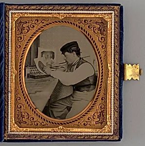 Untitled (Portrait of a Man Painting) by Unknown