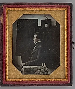 Untitled (Portrait of a Seated Man in Profile) by Unknown Maker