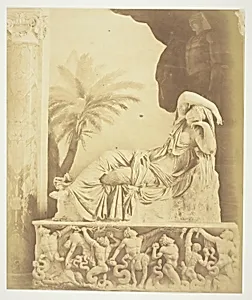 Untitled (Statue of Woman Reclining Atop a Sarcophagus)