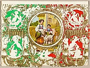 Untitled Valentine (Country Girls with Dog)