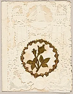 Untitled Valentine (Gold Flowers in a Wreath)