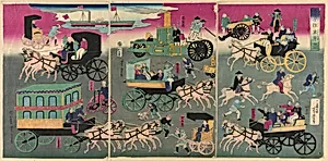 Vehicles on the Streets of Tokyo (Tokyo orai kuruma zukushi) by Utagawa Yoshitora