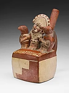 Vessel Depicting a Prisoner with Avian Captors by Moche