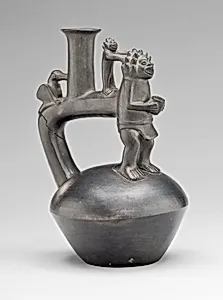 Vessel Depicting a Standing Figure with an Attendant