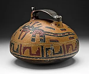 Vessel with Abstract Feline and Falcon-Head Spout