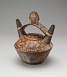 Vessel with Abstract Motifs and a Modeled Head