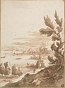 View from Hill Overlooking a Harbor