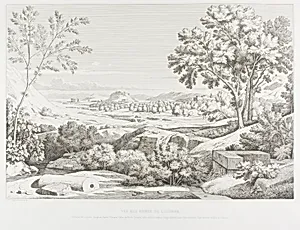 View from the Banks of the Illisós: Mountains of the Argolid, Temple of Olympic Jupiter, the Acropolis, Palace of King Corydalus, Village of Ambelo'kypos, Mount Anchesmos, Forest of Olives and the River Illisós