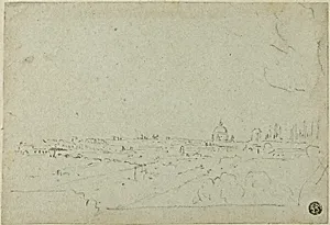 View of Saint Peter's from the Palace of the Caesars, with Circus Maximus Below