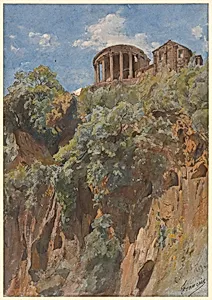 View of the Temple of Vesta in Tivoli