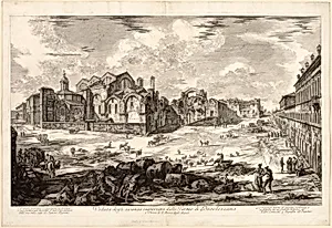 View of Visible Remains of the Baths of Diocletian, from Views of Rome by Giovanni Battista Piranesi