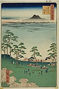 View to the North from Asuka Hill (Asukayama kita no chobo), from the series "One Hundred Famous Views of Edo (Meisho Edo hyakkei)" by Utagawa Hiroshige
