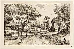 Village Road, plate fourteen after Pictures of Farms, Country Houses and Rustic Villages (Praediorum villarum et rusticarum casularum icones)