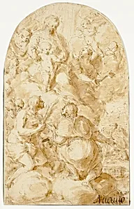 Virgin Mary with the Christ Child in the Clouds