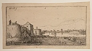 Walled Town, Left of a River, from Landscapes