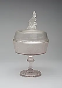 "Westward Ho!/Pioneer" pattern covered compote on pedestal
