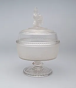 "Westward Ho!/Pioneer" pattern covered footed compote