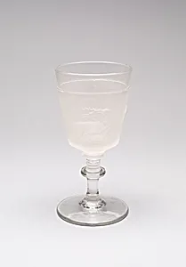"Westward Ho!/Pioneer" pattern goblet (fourth of a set of four)