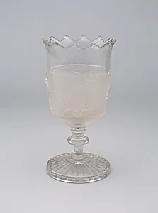 "Westward Ho!/Pioneer" pattern goblet on pedestal
