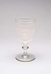 "Westward Ho!/Pioneer" pattern goblet (third of a set of four)