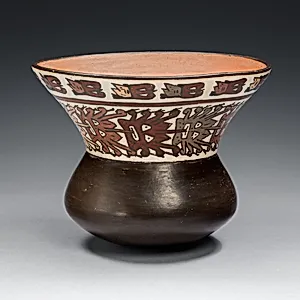 Wide-Necked Bowl with Rows of Abstract Masks and Trophy Heads by Nasca