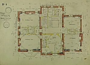 William Borden Residence, Chicago, Illinois, Second Story Plan