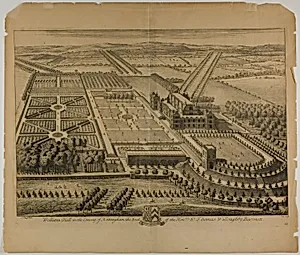 Wollaton Hall in the County of Nottingham, plate 68 from Britannia Illustrata