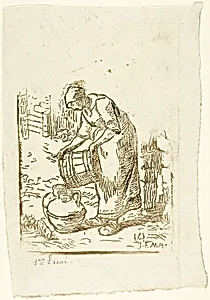 Woman Filling Water-Cans