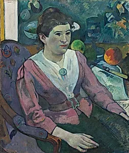 Woman in Front of a Still Life by Cezanne