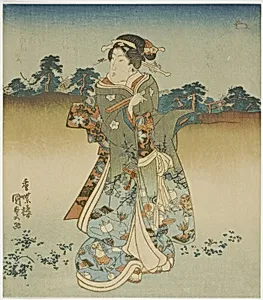 Woman on her way to visit a shrine
