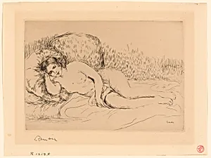 Woman Reclining, to the Left by Pierre-Auguste Renoir
