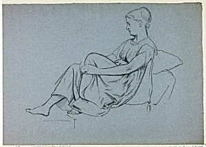 Woman Resting Against Pillows Clasping Her Knee
