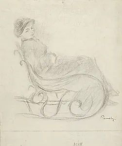 Woman Seated in a Chair (recto); Woman in a Chair, Seen from the Back (verso) by Pierre-Auguste Renoir