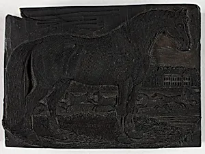 Woodblock for The Black Horse, from a General History of Quadrupeds