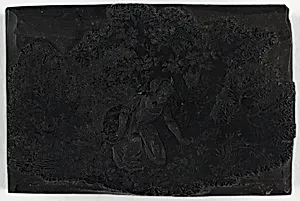 Woodblock for Woman Picking Flowers