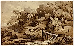 Wooded Landscape with Watermill beside Stream