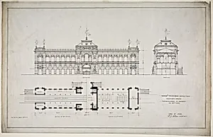 World's Colombian Exposition 60th Street Entrance, Chicago, Illinois, Plan and Elevation