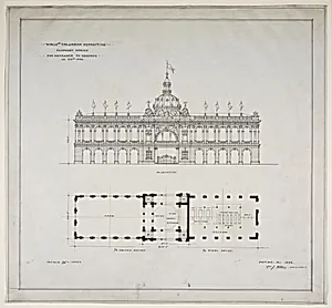World's Colombian Exposition 64th Street Entrance, Chicago, Illinois, Plan and Elevation