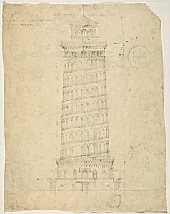 World's Columbian Exposition Elevated Electric Railroad Tower, Chicago, Illinois, Elevation
