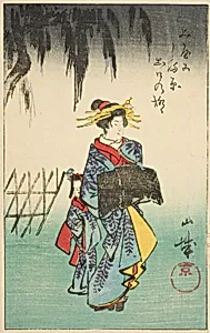 Yamashiro Province, section of sheet no. 1 from the series "Cutout Pictures of the Provinces (Kunizukushi harimaze zue)" by Utagawa Hiroshige