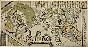 Yoshitsune's Encounter with Princess Joruri, from "The Tale of Joruri in Twelve Episodes (Joruri Junidan Zoshi)"