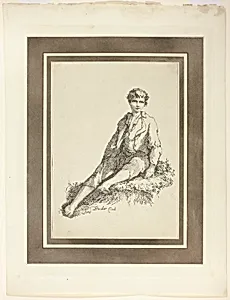 Young Boy Seated, from the first issue of Specimens of Polyautography