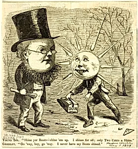 Young Sol and Greely, from Harper's Weekly by Frank Beard