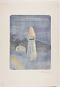 Young Woman on the Beach by Edvard Munch