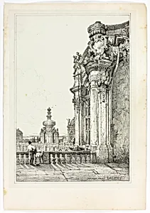 Zwinger Palace, Dresden, from Facsimiles of Sketches made in Flanders and Germany