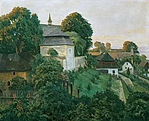 An der Klostermauer in Opocno (früher auch Opocen; deutsch Opotschno), Tschechien