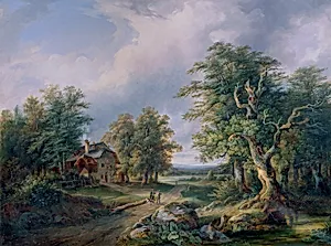 Bauerngehöft an einer Waldstraße